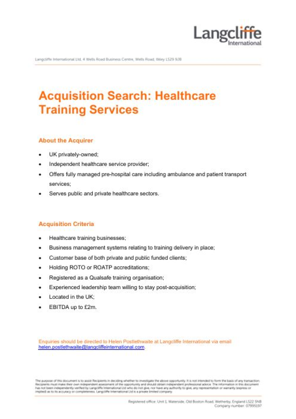 Healthcare Training Services